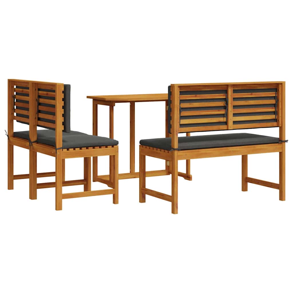 Garten Bistro Set 3 pcs Braun Akazie Massivholz