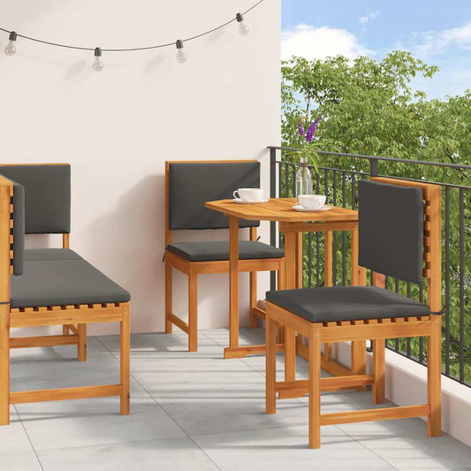 Garten Bistro Set 4 pcs Braun Akazie Massivholz