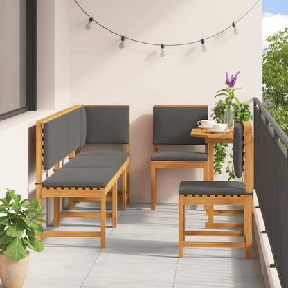 Garten Bistro Set 6 pcs Braun Akazie Massivholz