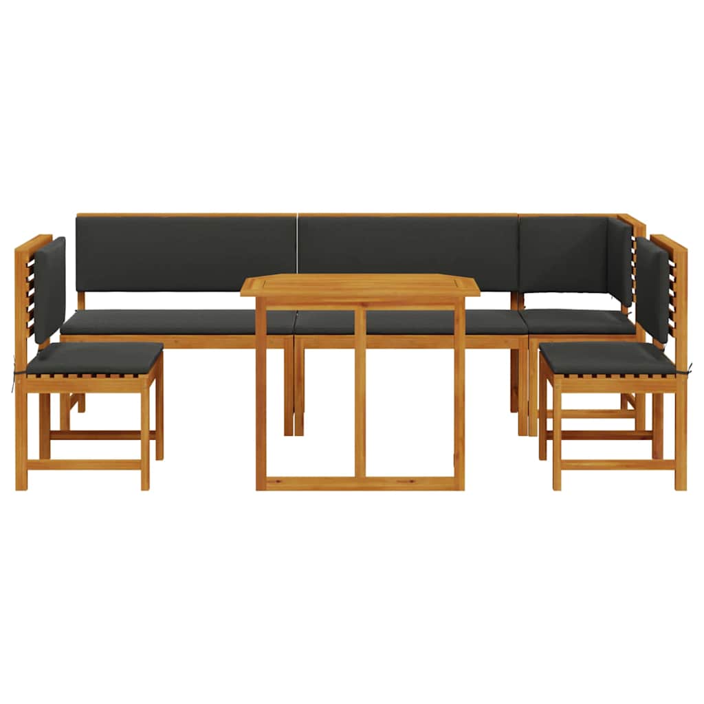 Garten Bistro Set 6 pcs Braun Akazie Massivholz