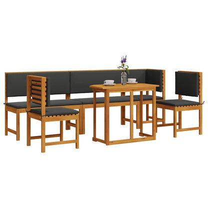 Garten Bistro Set 6 pcs Braun Akazie Massivholz