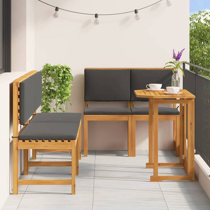Garten Bistro Set 5 pcs Braun Akazie Massivholz