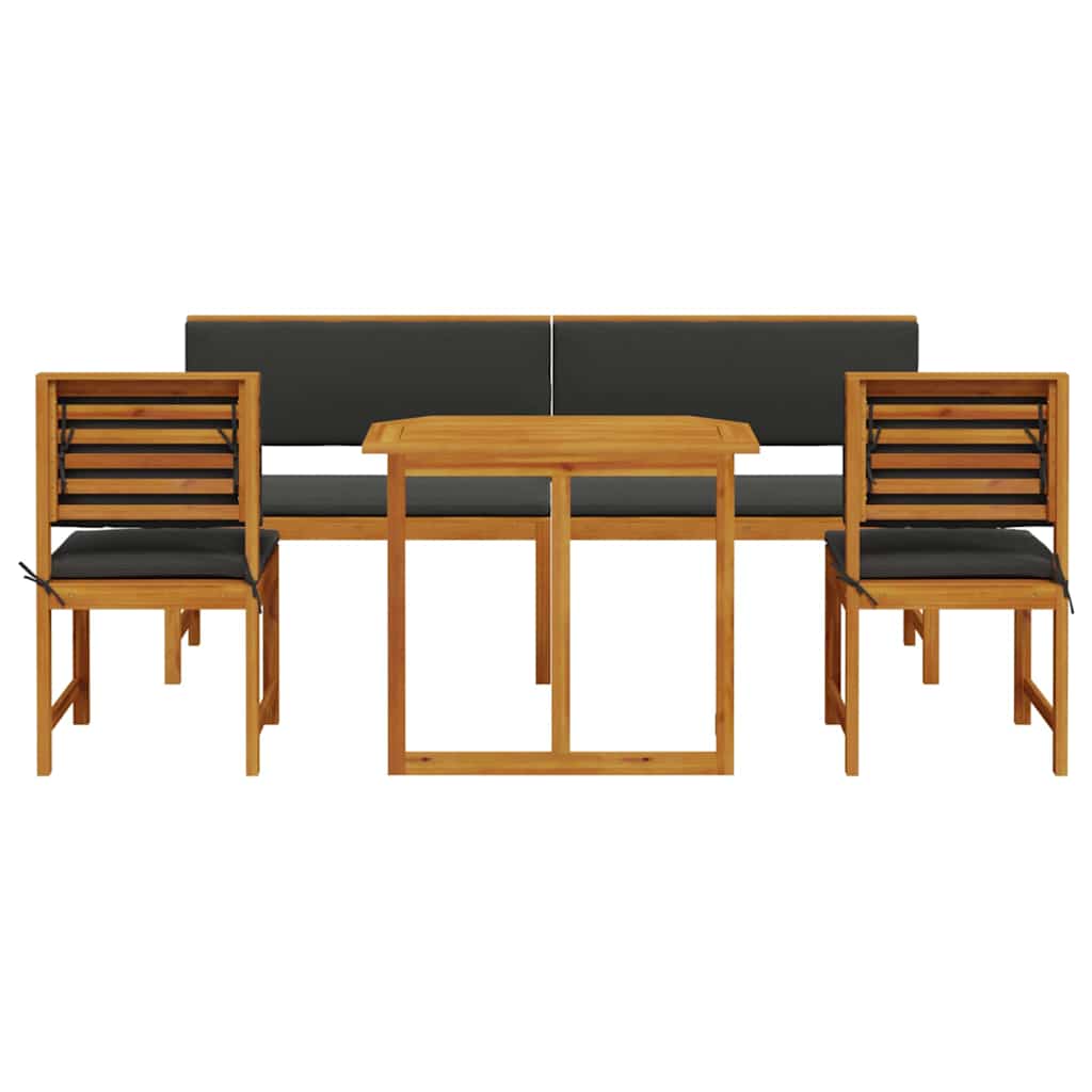 Garten Bistro Set 5 pcs Braun Akazie Massivholz