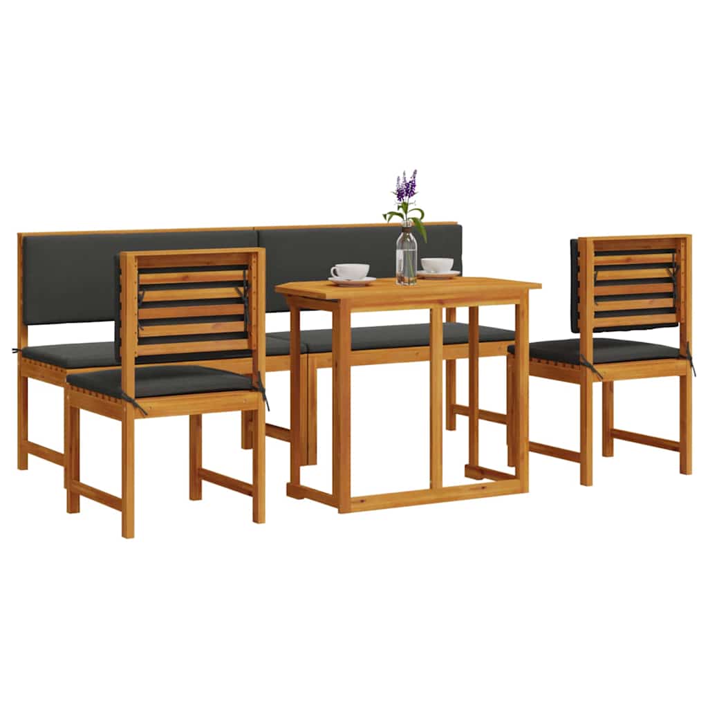 Garten Bistro Set 5 pcs Braun Akazie Massivholz
