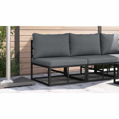 Gartenmöbel mit Kissen mit Kissen Schwarz Aluminium