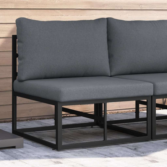 Gartenmöbel mit Kissen mit Kissen Schwarz Aluminium