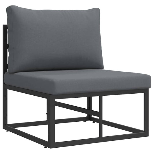 Gartenmöbel mit Kissen mit Kissen Schwarz Aluminium