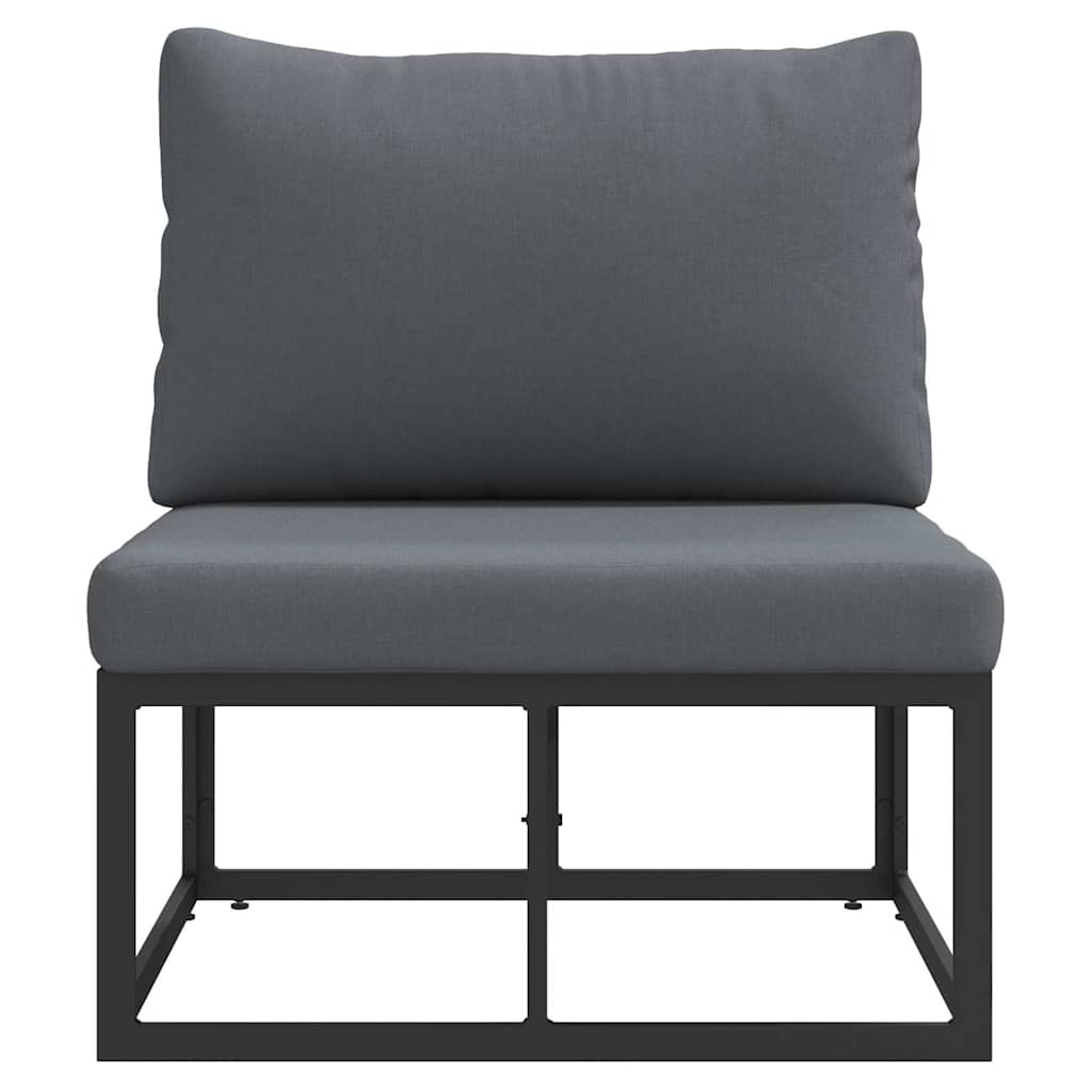 Gartenmöbel mit Kissen mit Kissen Schwarz Aluminium
