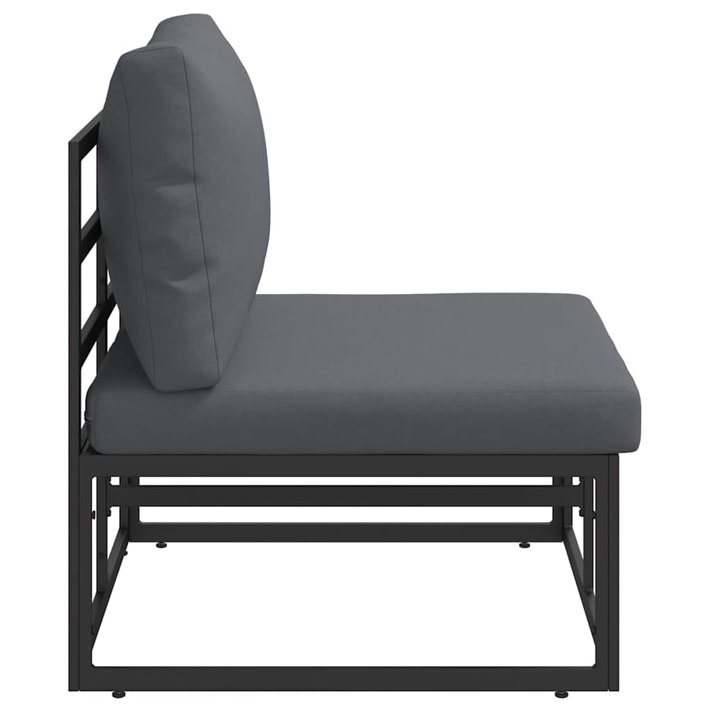 Gartenmöbel mit Kissen mit Kissen Schwarz Aluminium