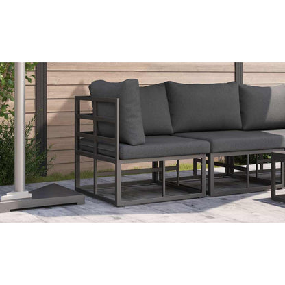 Gartenmöbel mit Kissen mit Kissen Schwarz Aluminium