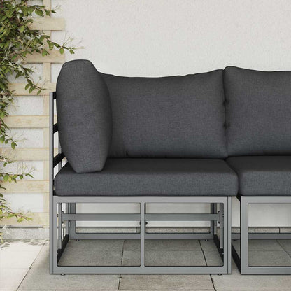 Gartenmöbel mit Kissen mit Kissen Schwarz Aluminium