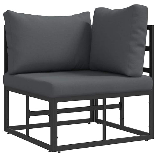 Gartenmöbel mit Kissen mit Kissen Schwarz Aluminium