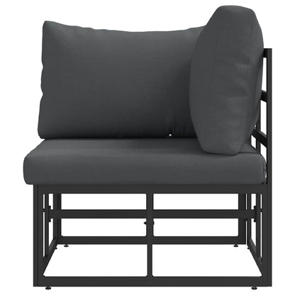 Gartenmöbel mit Kissen mit Kissen Schwarz Aluminium