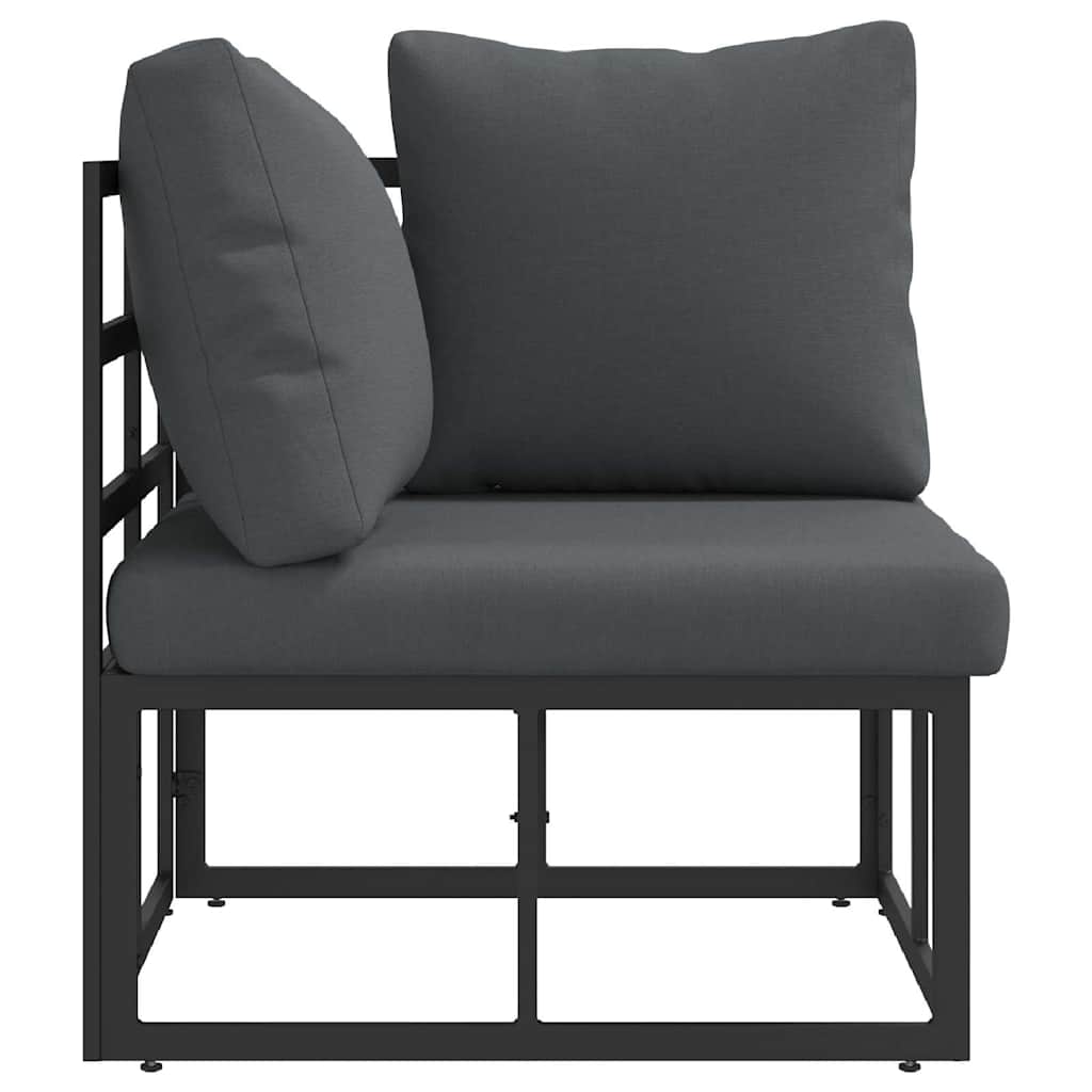 Gartenmöbel mit Kissen mit Kissen Schwarz Aluminium