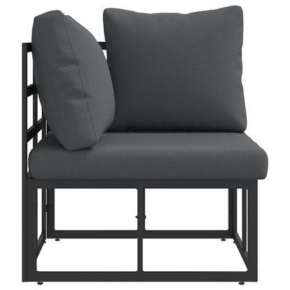 Gartenmöbel mit Kissen mit Kissen Schwarz Aluminium