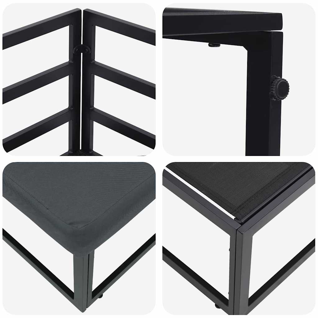 Gartenmöbel mit Kissen mit Kissen 2 pcs Schwarz Aluminium