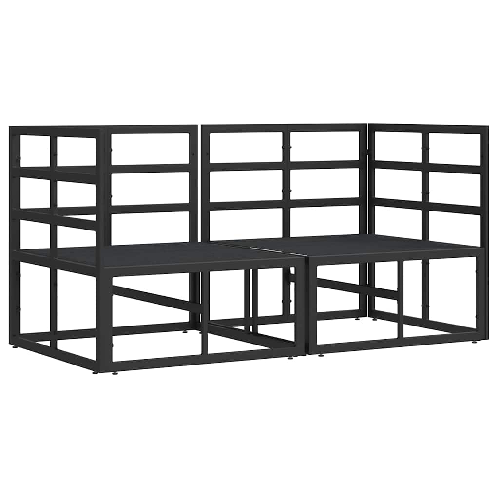 Gartenmöbel mit Kissen mit Kissen 2 pcs Schwarz Aluminium