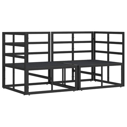 Gartenmöbel mit Kissen mit Kissen 2 pcs Schwarz Aluminium
