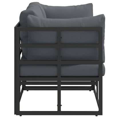 Gartenmöbel mit Kissen mit Kissen 2 pcs Schwarz Aluminium