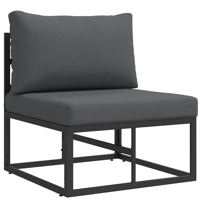 Gartenmöbel mit Kissen mit Kissen 3 pcs Schwarz Aluminium