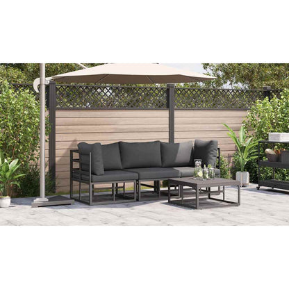 Gartenmöbel mit Kissen mit Kissen 3 pcs Schwarz Aluminium