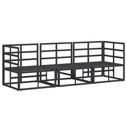 Gartenmöbel mit Kissen mit Kissen Schwarz Aluminium