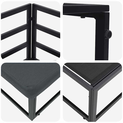 Gartenmöbel mit Kissen mit Kissen 3 pcs Schwarz Aluminium