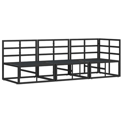 Gartenmöbel mit Kissen mit Kissen 3 pcs Schwarz Aluminium