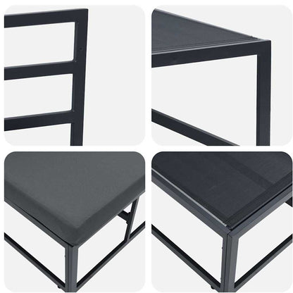 Gartenmöbel mit Kissen mit Kissen 2 pcs Schwarz Aluminium