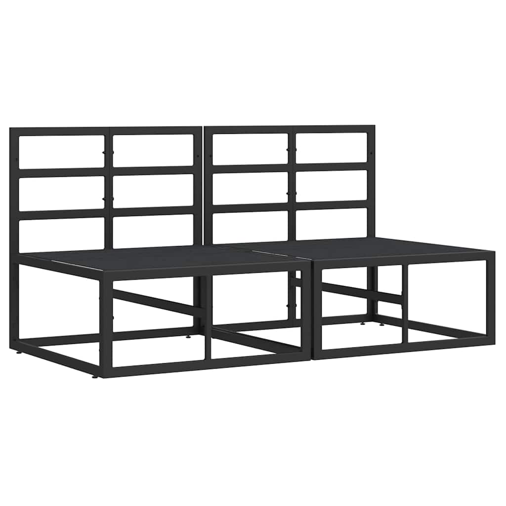 Gartenmöbel mit Kissen mit Kissen 2 pcs Schwarz Aluminium