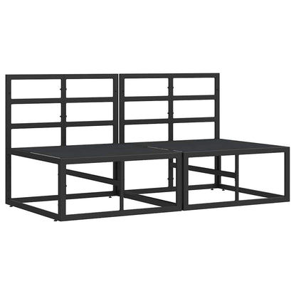 Gartenmöbel mit Kissen mit Kissen 2 pcs Schwarz Aluminium