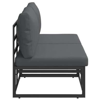 Gartenmöbel mit Kissen mit Kissen 2 pcs Schwarz Aluminium
