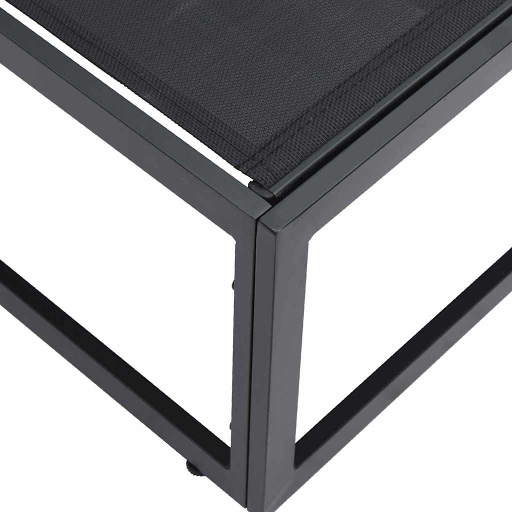 Gartenmöbel mit Kissen Schwarz Aluminium