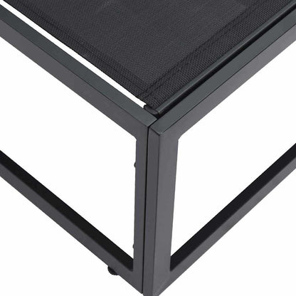 Gartenmöbel mit Kissen Schwarz Aluminium