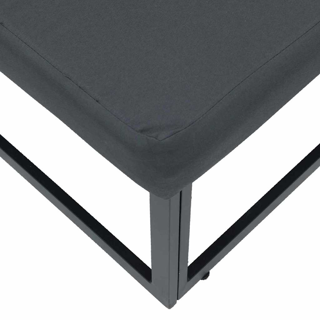 Gartenmöbel mit Kissen Schwarz Aluminium