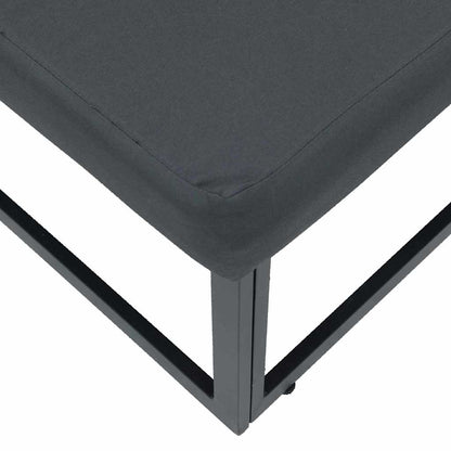 Gartenmöbel mit Kissen Schwarz Aluminium