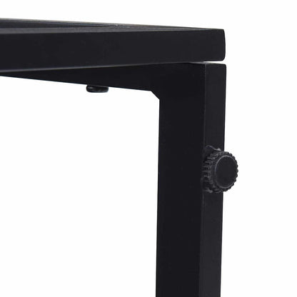Gartenmöbel mit Kissen Schwarz Aluminium