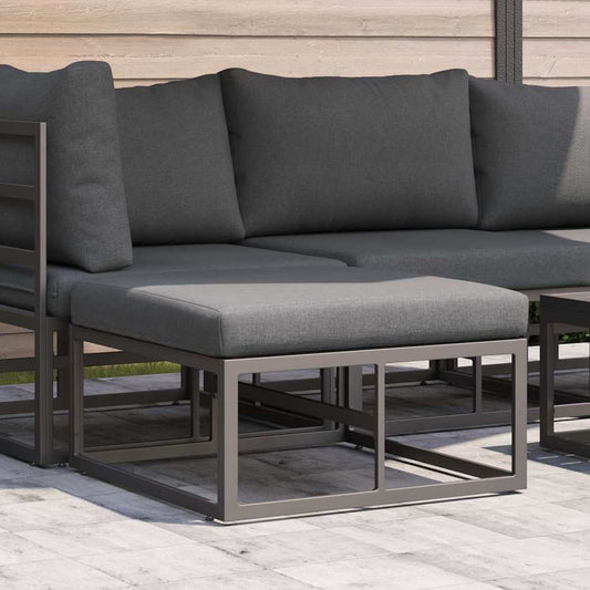 Gartenmöbel mit Kissen Schwarz Aluminium