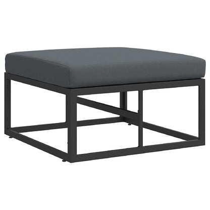 Gartenmöbel mit Kissen Schwarz Aluminium