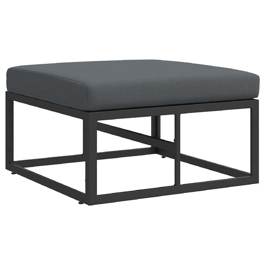 Gartenmöbel mit Kissen Schwarz Aluminium