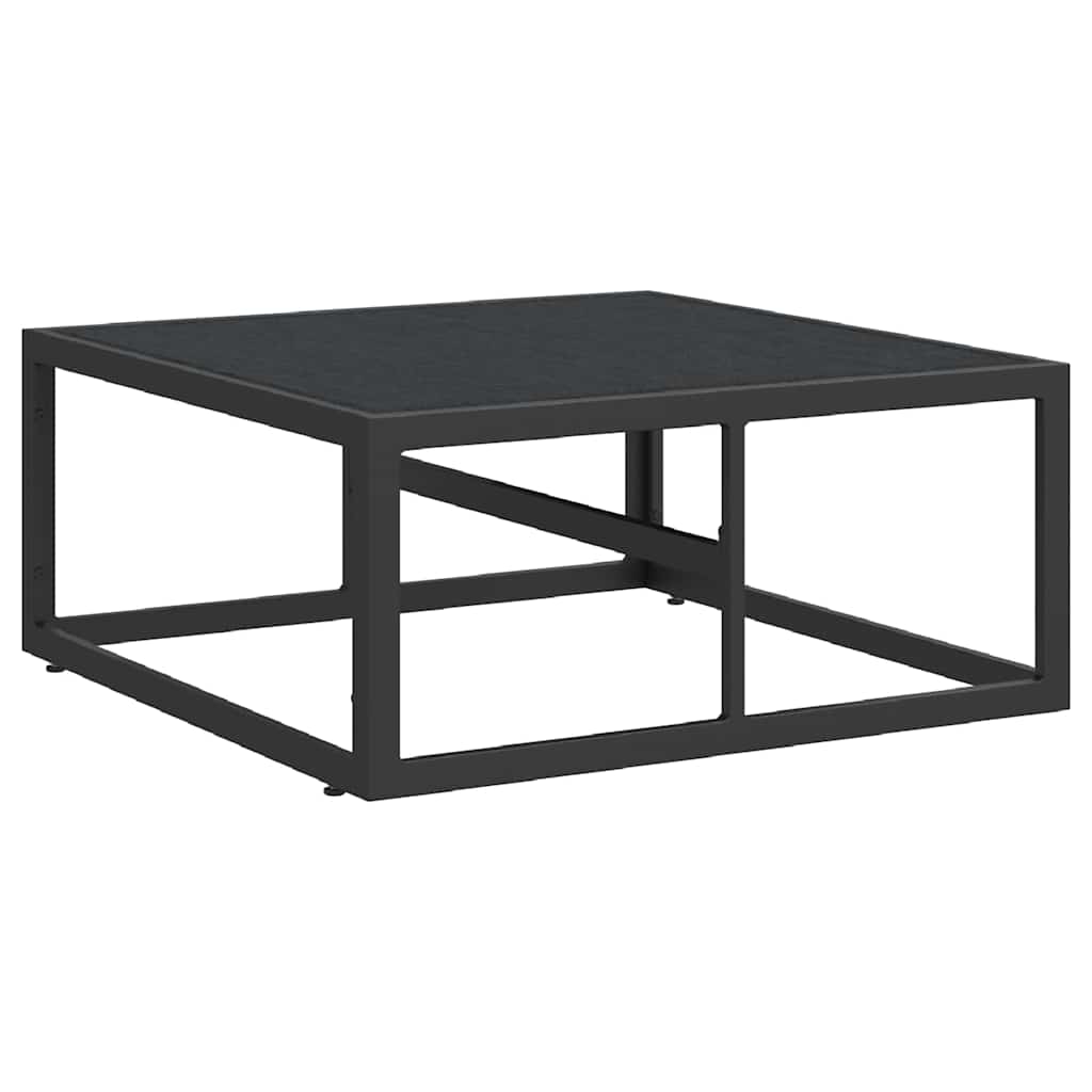 Gartenmöbel mit Kissen Schwarz Aluminium