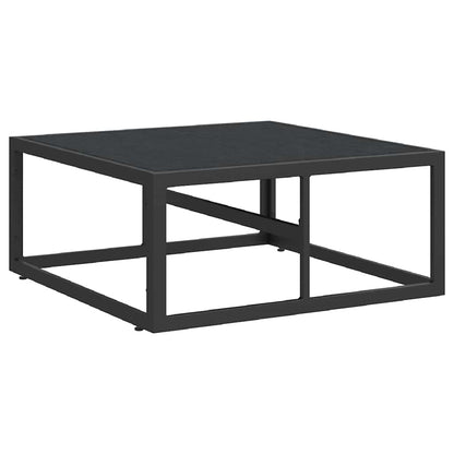 Gartenmöbel mit Kissen Schwarz Aluminium