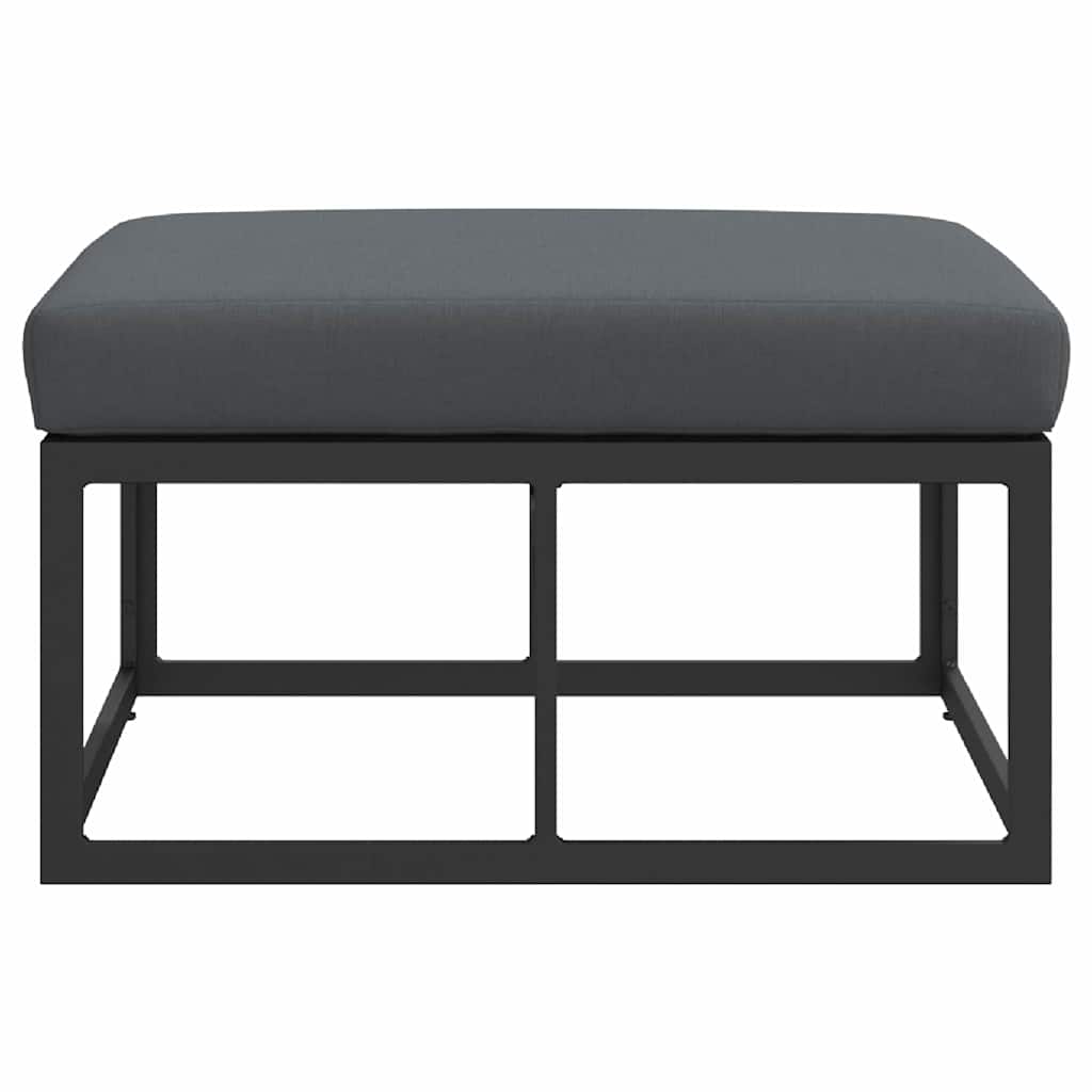Gartenmöbel mit Kissen Schwarz Aluminium