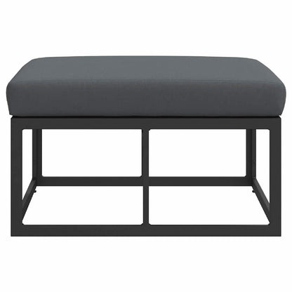 Gartenmöbel mit Kissen Schwarz Aluminium