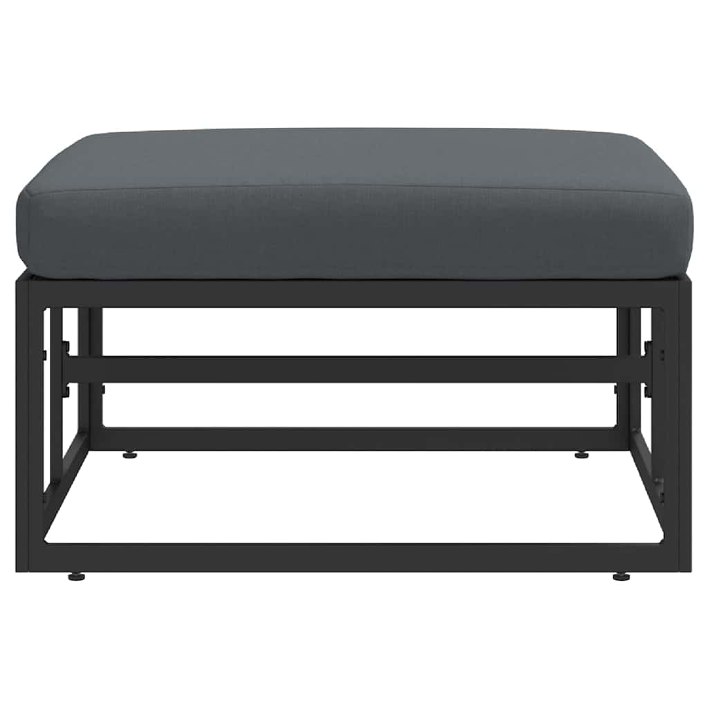 Gartenmöbel mit Kissen Schwarz Aluminium