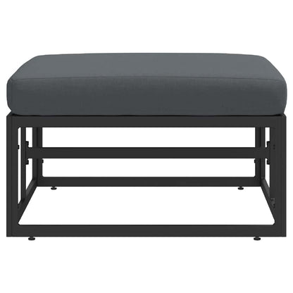 Gartenmöbel mit Kissen Schwarz Aluminium