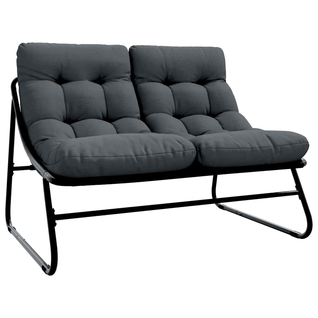 Gartenmöbel mit Kissen 3 pcs Schwarz 110 x 81 x 71cm Metall