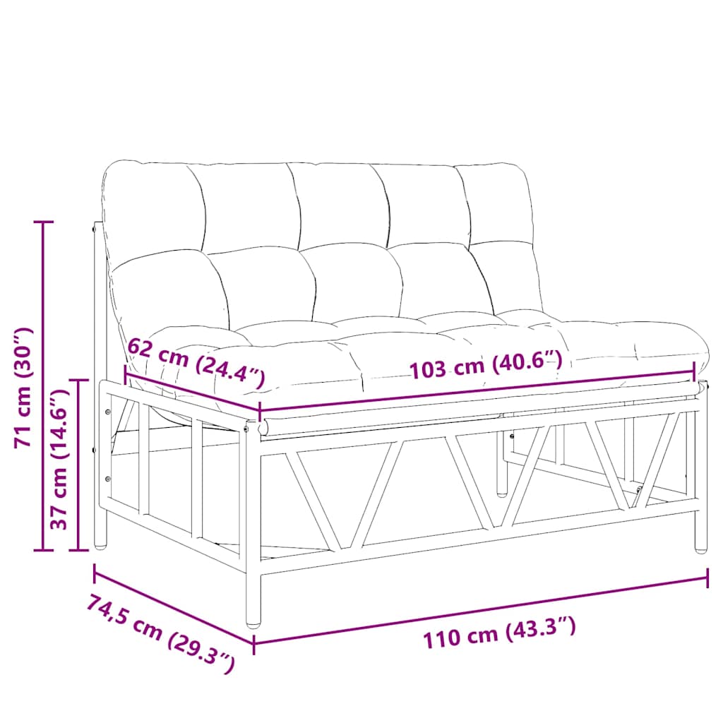 Gartenbank Hellgrau 110 x 75 x 71 cm Stahl