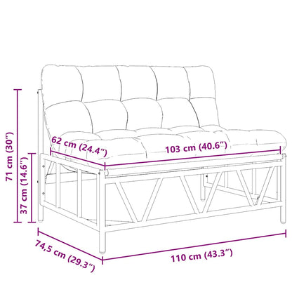 Gartenbank Hellgrau 110 x 75 x 71 cm Stahl