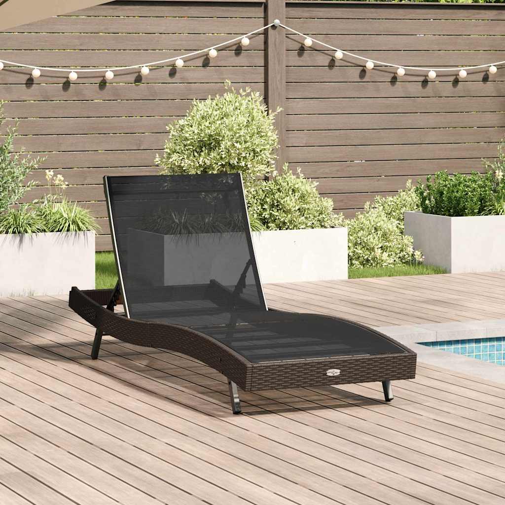 Liegestuhl 1-Person 70 x 197 x 82 cm Poly Rattan, Metall